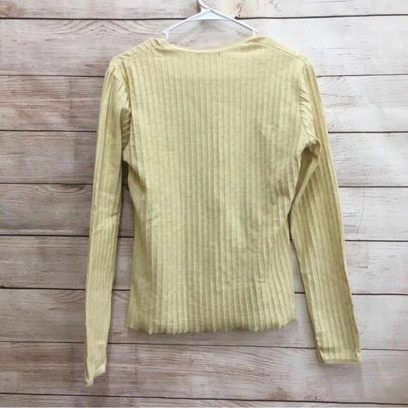 NEW WITH TAGS VINTAGE ESPRIT RIBBED STRETCH KNIT TOP IN YELLOW - Picture 5 of 5